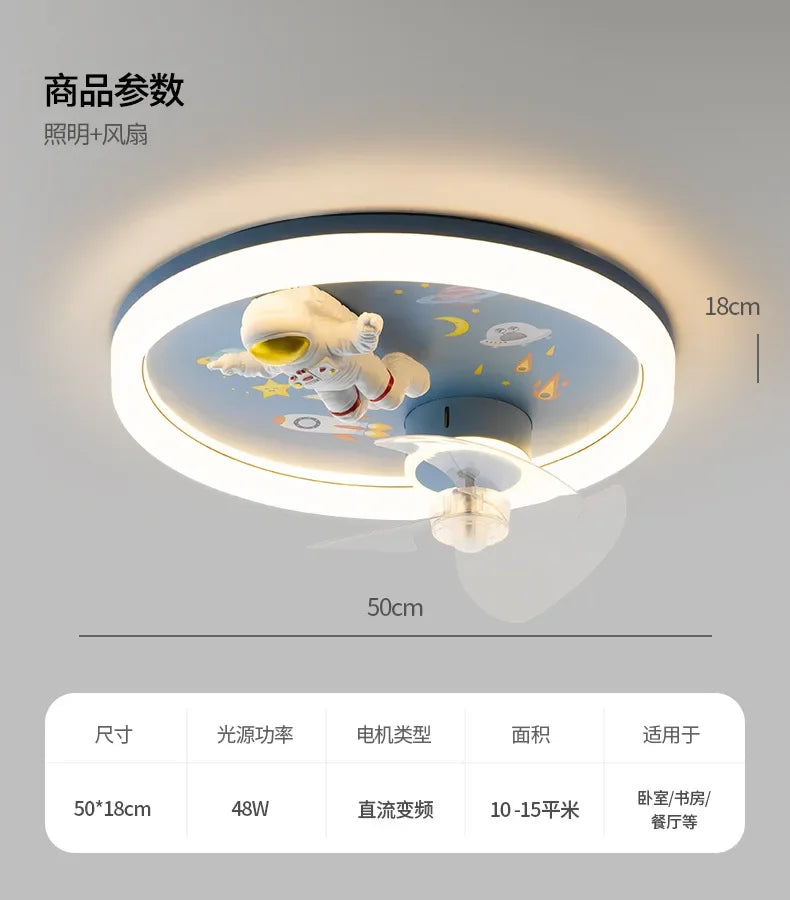 Lámpara de techo infantil DecorBites™ con diseño de astronauta - Accesorio moderno y minimalista para habitaciones de niños y niñas