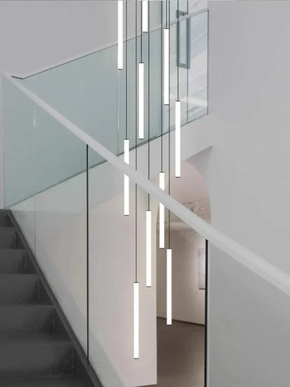 Lámparas colgantes acrílicas para escaleras, ideales para la decoración de villas modernas - Lámpara de araña LED DecorBites™ para lofts dúplex