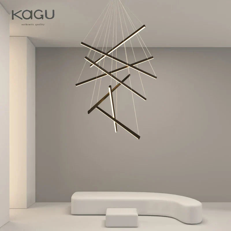 DecorBites™ LED Chandelier: Modern Luster Lighting for Stair Hall Bedroom Room Duplex Building