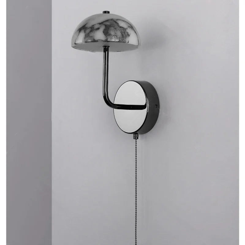 DecorBites™ Carbon Steel LED Wall Lamp Reading Bedside Cafe Luxury Stone Nordic Modern Mirror Light