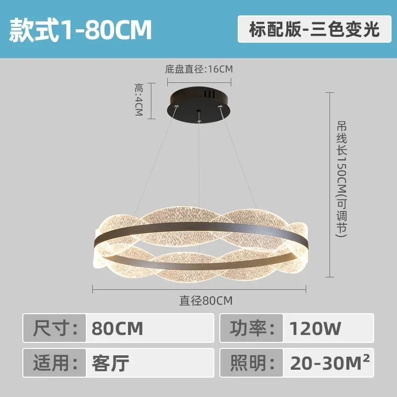 DecorBites™ Crystal Chandelier LED Pendant Light 2023 New Nordic Living Room Bedroom Decor