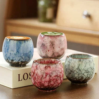 1pcs Kiln Change China Ceramic Cup Porcelain Kung Fu Tea Cups Pottery Drinkware Tableware Coffee Mug Wine Mugs Wholesale