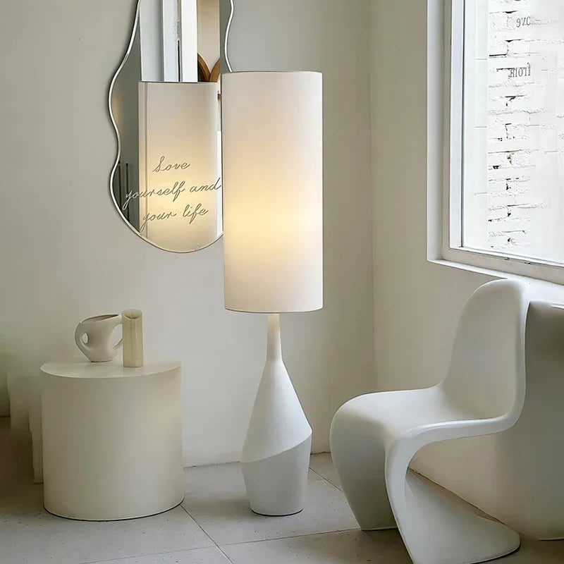 DecorBites™ Cream LED Floor Lamp Nordic Minimalist Style for Living Room & Bedroom