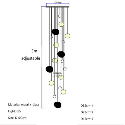 DecorBites™ Gregg Pendant Lamp: White Bubble Glass Italian Design for Home, Kitchen, Restaurant