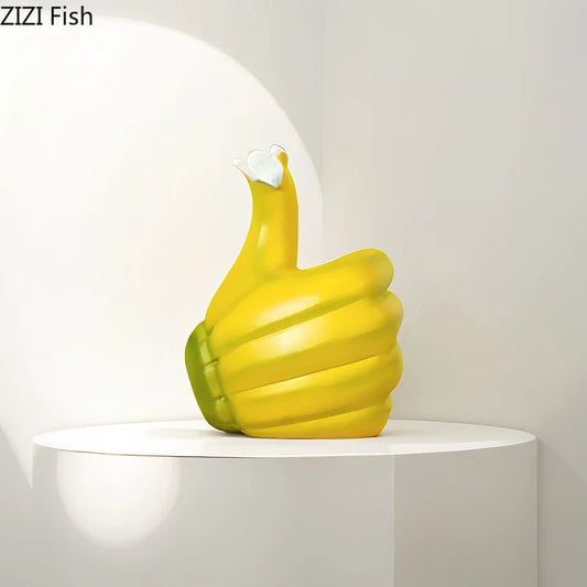 DecorBites™ Banana Fist Thumbs-up Resin Statue Desk Ornament for Room Decor