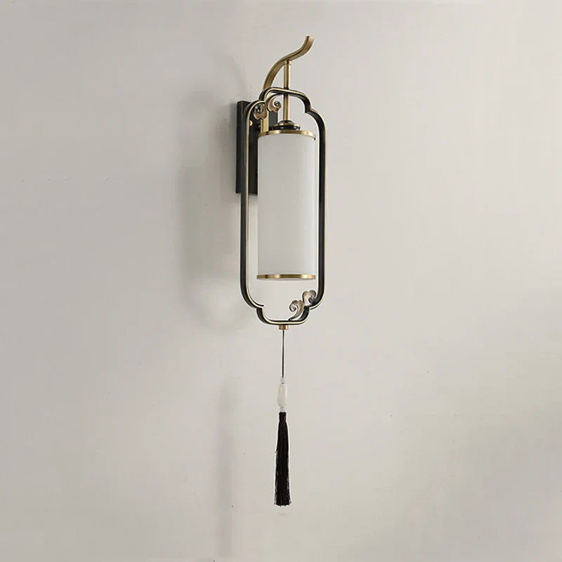 DecorBites™ مصباح حائط نحاسي بالكامل، مصباح زجاجي - غرفة المعيشة، غرفة النوم، المطعم، إضاءة بجانب السرير