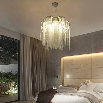 ثريا DecorBites™ الفاخرة المقوسة من الألومنيوم لغرفة المعيشة وغرفة الطعام