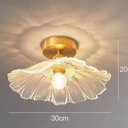 DecorBites™ Lotus Leaf Glass Ceiling Chandelier with E14 Bulb