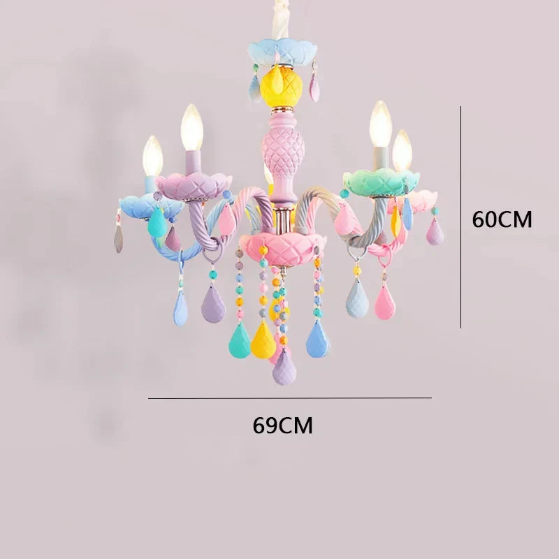 DecorBites™ Crystal Luxury Candle Chandelier Vanity Pendant Light for Living Dining Bedroom