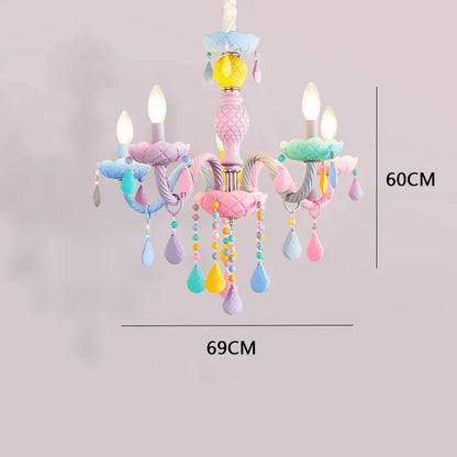 DecorBites™ Crystal Luxury Candle Chandelier Vanity Pendant Light for Living Dining Bedroom