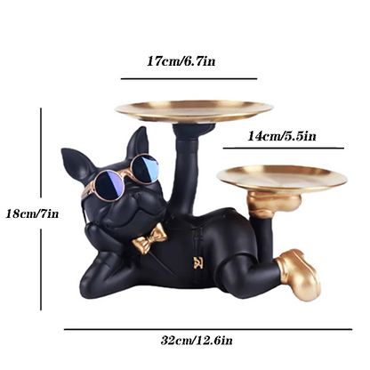 DecorBites™ Bulldog Desktop Storage Statue: Multi-functional Office & Home Decoration Tray Decor