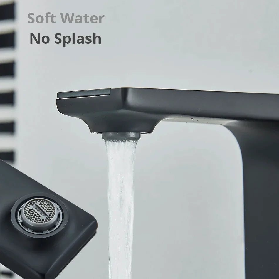 DecorBites™ LCD Digital Basin Faucet Brass Mixer Tap Hot Cold Deck Mounted Display