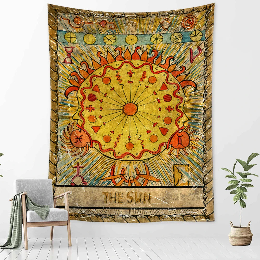 Constellation Tarot Tapestry - Bohemian Hippie Wall Hanging for Home Decor by Decobites