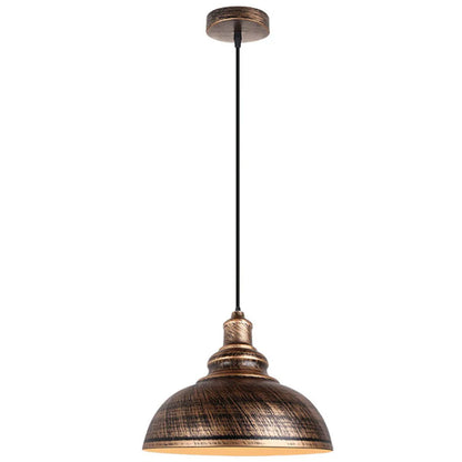 Vintage Black Metal Dome Pendant Light