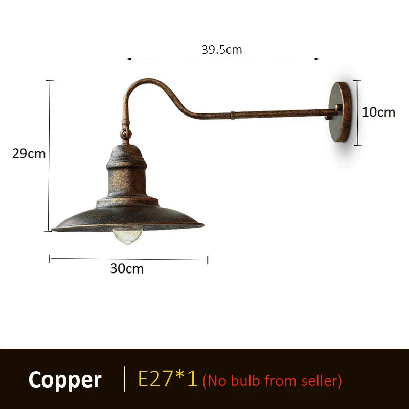 Decorbites™ Industrielle Außenwandlampe für Garten, Veranda, Treppe, Schlafzimmerbeleuchtung