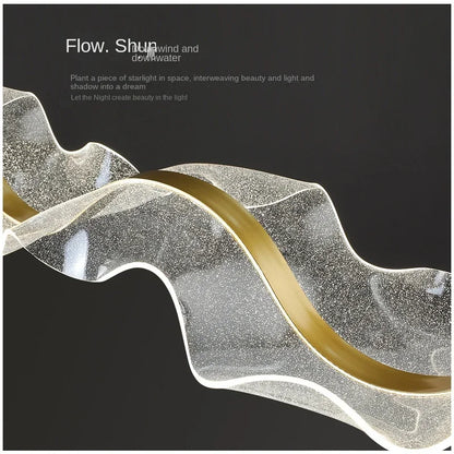 DecorBites™ Acrylic Ribbon LED Ceiling Chandelier for Living Room, Modern Dining Pendant Lamp