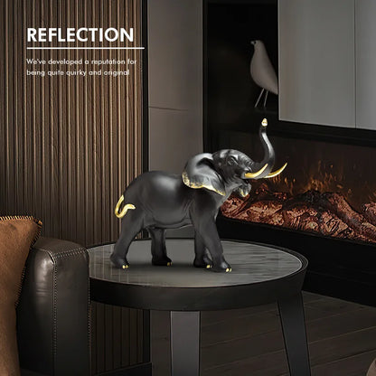 DecorBites™ Elephant Resin Sculpture Ornaments for Modern Living Room Decor