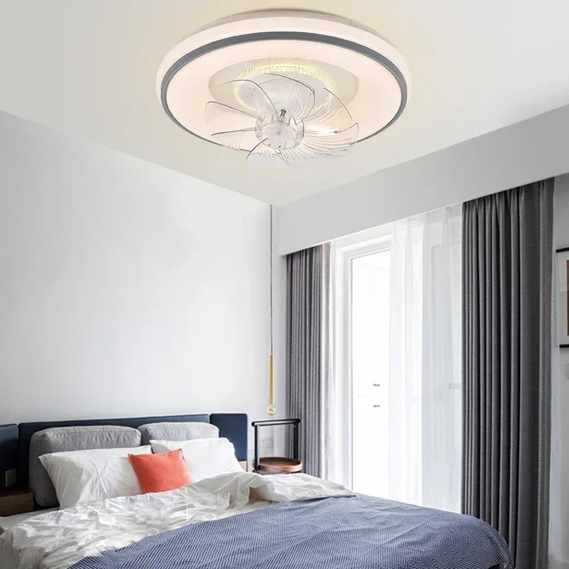 Ventilador de techo LED DecorBites™: Diseño escandinavo moderno e invisible para sala de estar, dormitorio y restaurante.