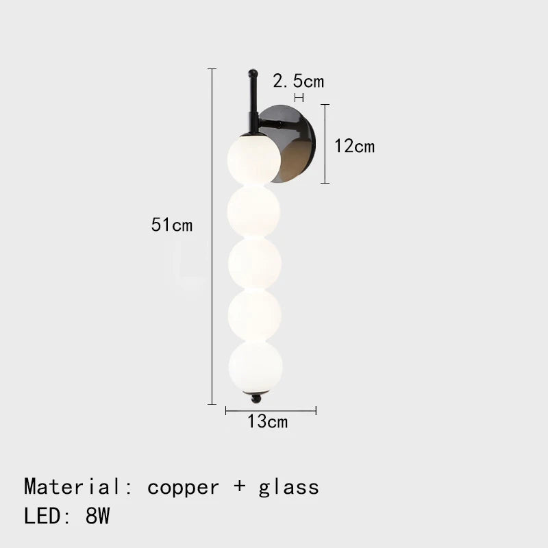 DecorBites™ Glass Bedside LED Wall Lamp for Parlor, Hotel & Home Lighting