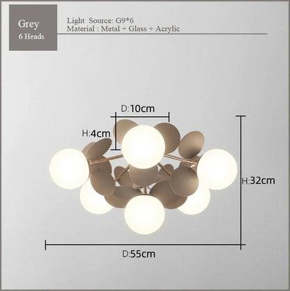 DecorBites™ Frost Glass Ceiling Chandelier for Home Indoor Lighting