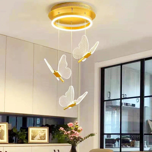 DecorBites™ Butterfly Acrylic LED Chandelier for Bedroom & Home Decor