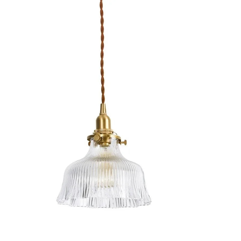 DecorBites™ Glass LED Pendant Lamp: Modern Copper Nordic Indoor Lighting for Home, Coffee, Bedroom & Living Room