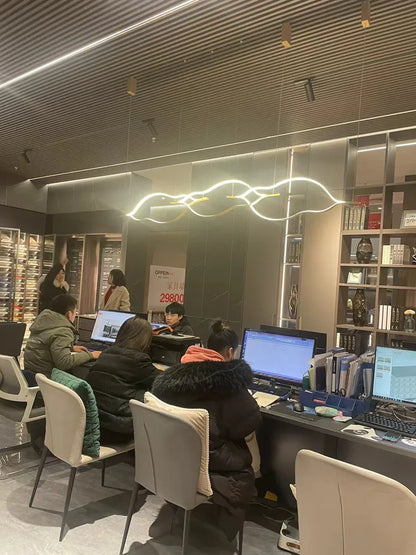 DecorBites™ Lip Shaped Chandelier: LED Lighting for Exhibition Hall, Living Room, Restaurant & Clothing Store