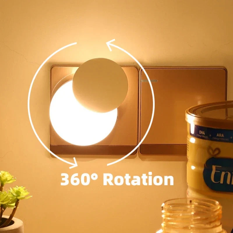 Lámpara de noche LED DecorBites™ con sensor de luz para dormitorio infantil