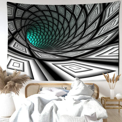 Decobites Vertigo Black Hole Abstract Art Tapestry Wall Hanging for Hippie Home Decor