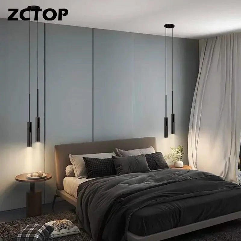 Minimalist Adjustable GU10 Pendant Light in Black or Gold