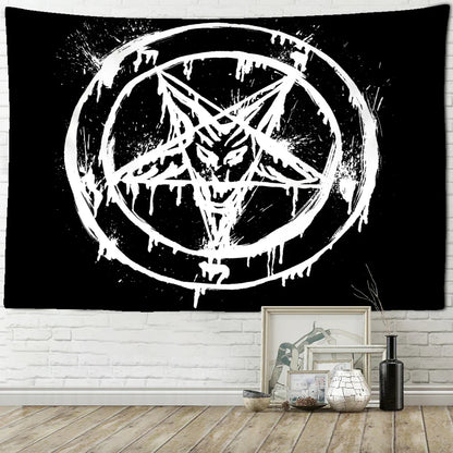 Decobites Pentagram Psychedelic Tapestry Wall Hanging for Home Decor