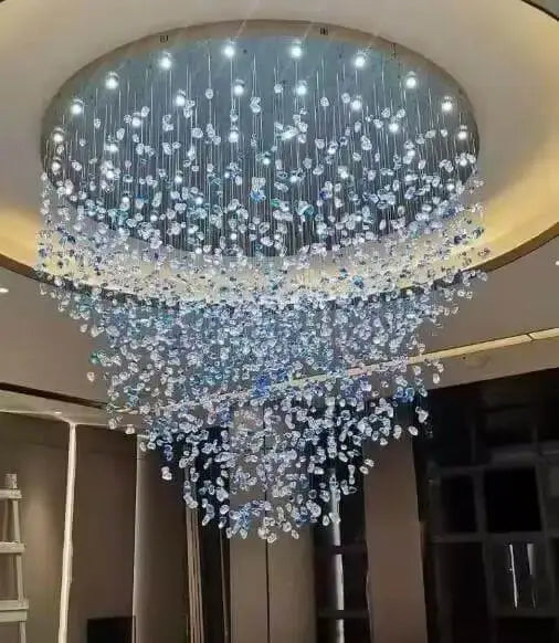 DecorBites™ Green Crystal Stone Chandelier for Modern Spaces