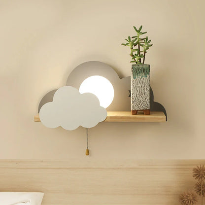 DecorBites™ Cloud Moon Wall Lamp with Pull Switch, Cartoon Style for Modern Home Decor