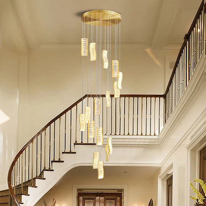 DecorBites™ Deluxe Crystal Spiral Slinglights for Hotel Lobby, Dining Room Decor