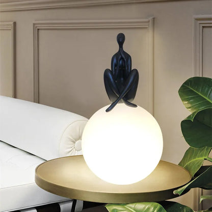 DecorBites™ Glass Ball Table Lamp: Stylish LED Sculpture Desk Lamp for Home Decor