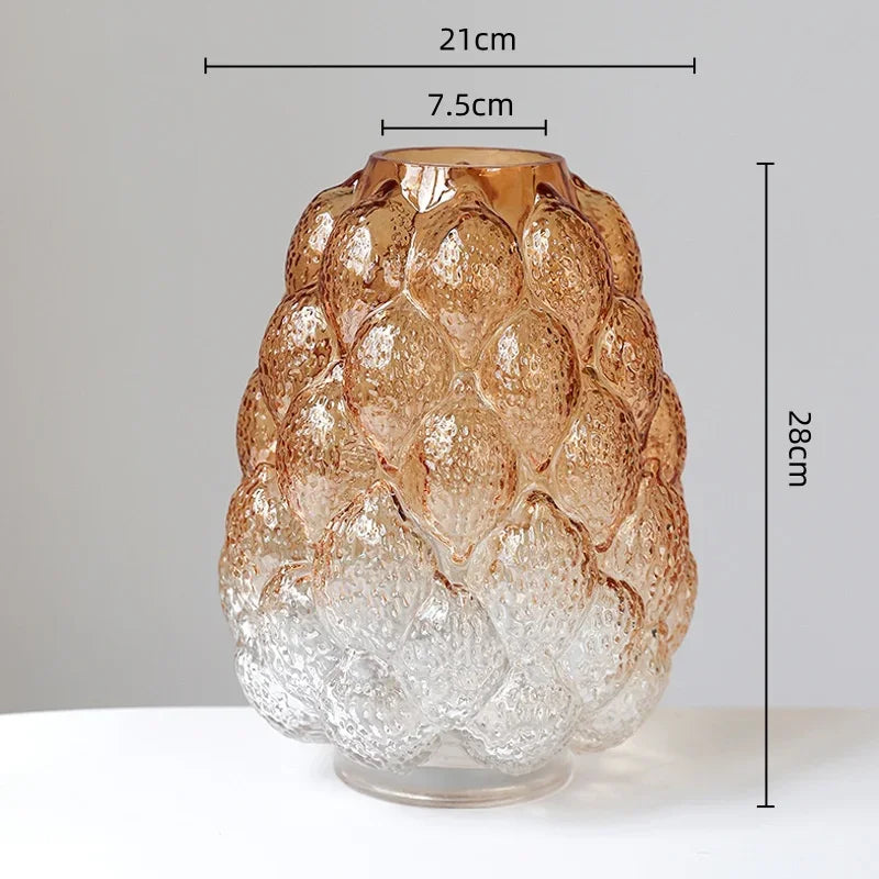 DecorBites™ Gradient Glass Vase for Home Decor & Hydroponic Flowers