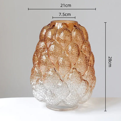 DecorBites™ Gradient Glass Vase for Home Decor & Hydroponic Flowers