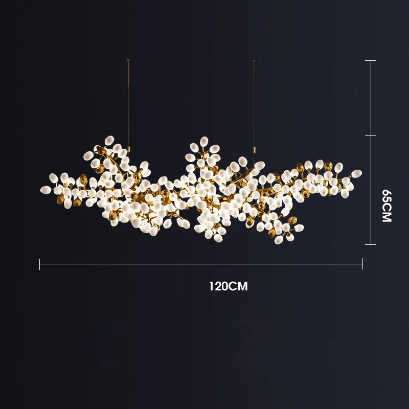 Lámparas colgantes de cristal en forma de candelabro de uva dorada Decorbites™ para sala de estar y comedor