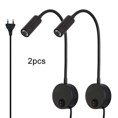 Juego de lámparas de pared LED DecorBites™: 2 apliques de pared de 3 W y 4000 K con enchufe para cabecera de cama o mesilla de noche.