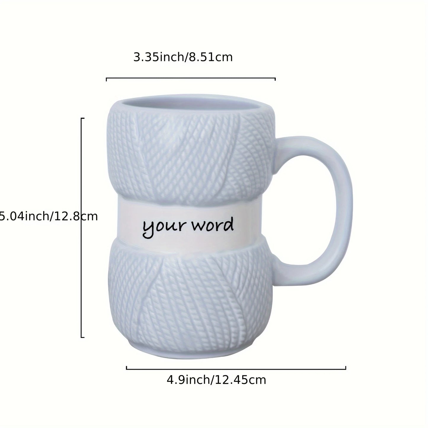 1pc 425ml Unique Knit Style Ceramic Coffee Mug Insulated Funny Gift for Family Holiday Tea Cup Gift Summer and Winter Drinkware