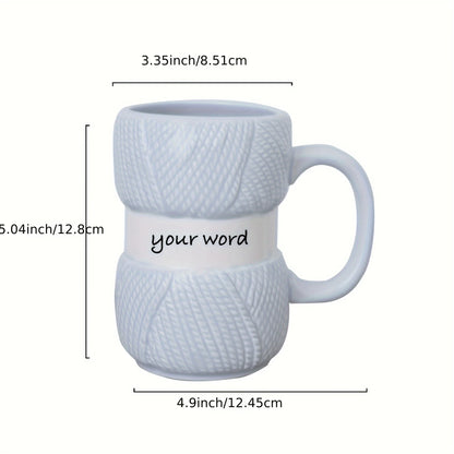 1pc 425ml Unique Knit Style Ceramic Coffee Mug Insulated Funny Gift for Family Holiday Tea Cup Gift Summer and Winter Drinkware