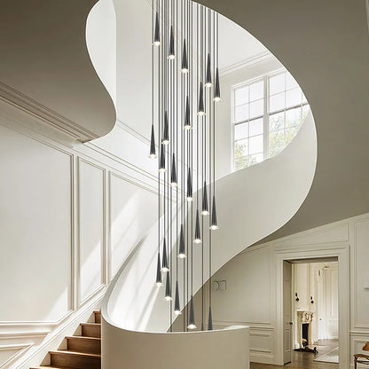 Lámpara de araña LED de cristal DecorBites™ para escaleras: Iluminación de lujo para escaleras largas