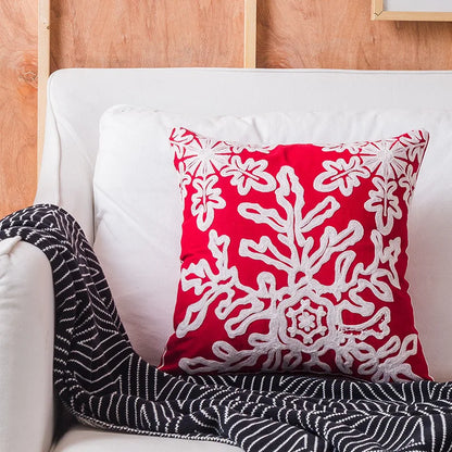 DecorBites™ Christmas Snowflake Elk Embroidered Pillowcases - Festive Decorative Cushion Cover