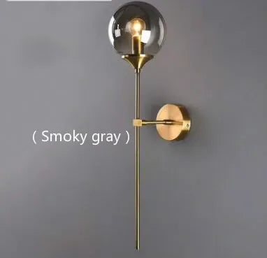 DecorBites™ Golden Round Glass Wall Sconce: Modern Nordic Lighting Fixture for Home Decor