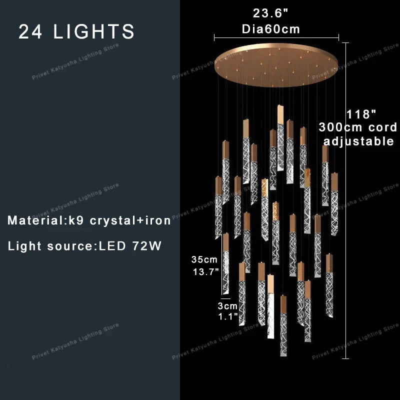 Lámparas colgantes de techo DecorBites™ de cristal: ajustables, elegantes, de diseño circular.
