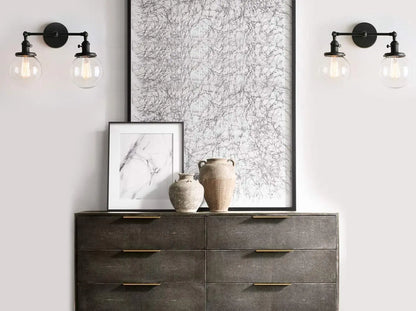 Decorbites™ Doppelt-Kugelkopf-Globus-Glas-Wandleuchte, moderne vintage Innenbeleuchtung