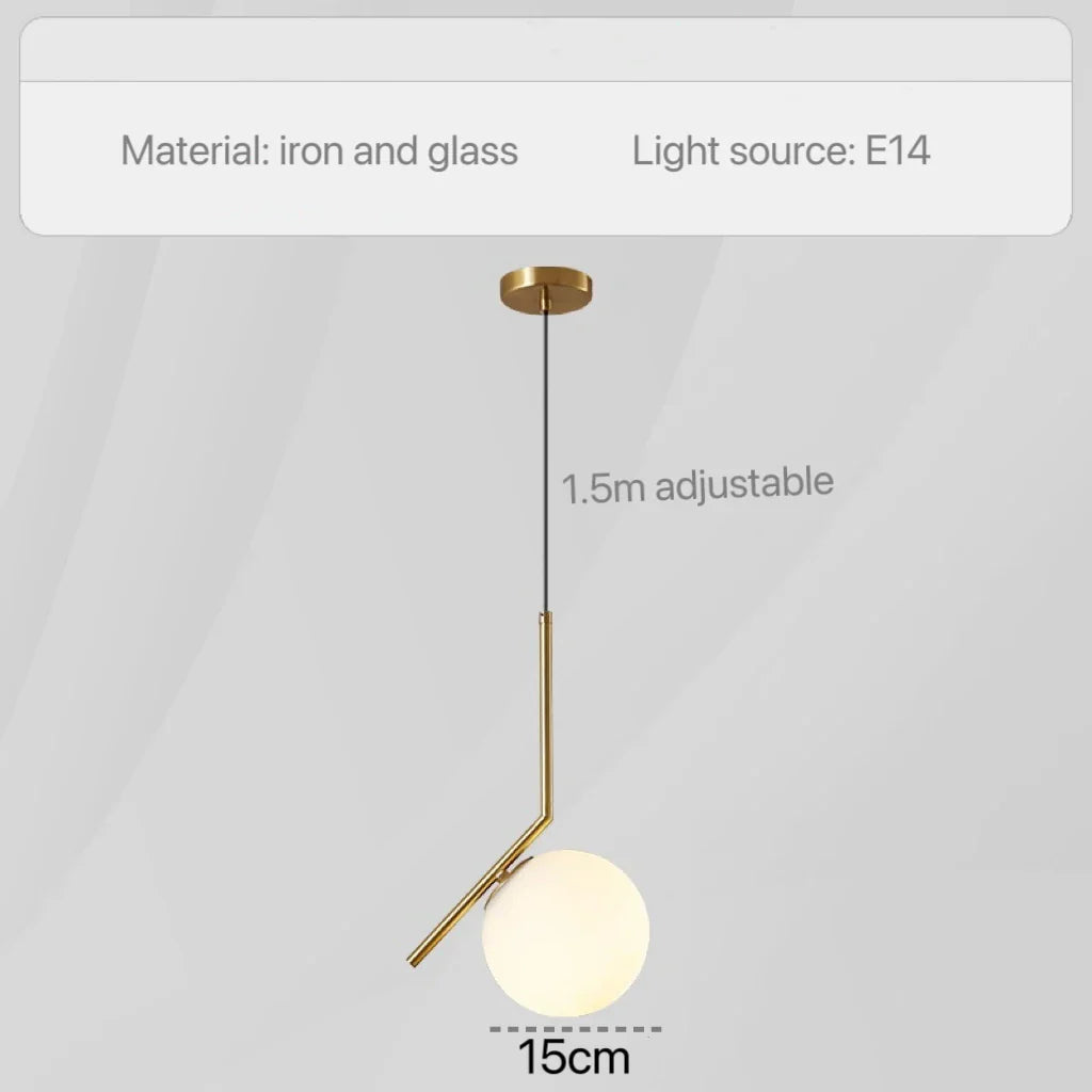 DecorBites™ Glass Pendant Lights: Modern Bedroom Bedside Chandeliers for Home Indoor Decor