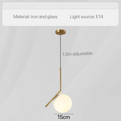 DecorBites™ Glass Pendant Lights: Modern Bedroom Bedside Chandeliers for Home Indoor Decor
