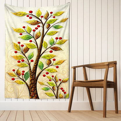 Decobites Money Tree Tapestry Wall Hanging for Boho Nature Plant Vibes