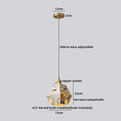 DecorBites™ LED Terrazzo Pendant Lights for Corridor, Bedroom, Living Room - Japanese Style Lighting